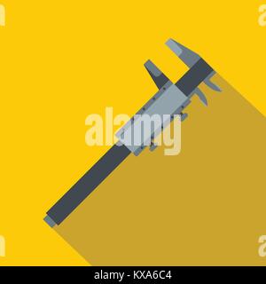 Stainless steel caliper icon, flat style Stock Vector