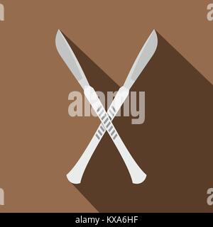 Crossed scalpels icon, flat style Stock Vector