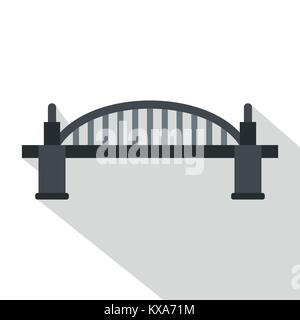Bridge icon, flat style Stock Vector