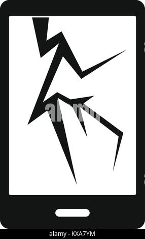 Cracked phone icon, simple style Stock Vector