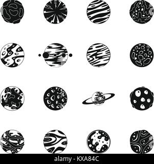 Fantastic planets icons set, simple style Stock Vector Image & Art - Alamy