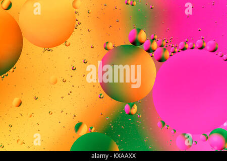 Colorful artificial background with bubbles. Artificial lighting. Background Stock Photo
