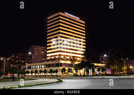 TIRANA, ALBANIA - MAY 26: International Hotel in the center on May, 26, 2013, Belgrade, Serbia. Stock Photo