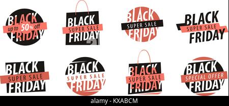 Sale, Black Friday logo. Discounts, shopping emblem or label. Vector illustration Stock Vector