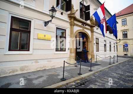 Zagreb, Croatia. Croatian Building Government. Stock Photo