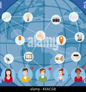 Marketing technology concept, cartoon style Stock Vector