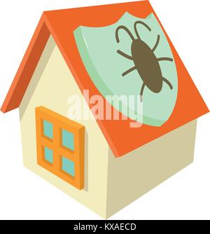 Disinfection house icon, cartoon style Stock Vector