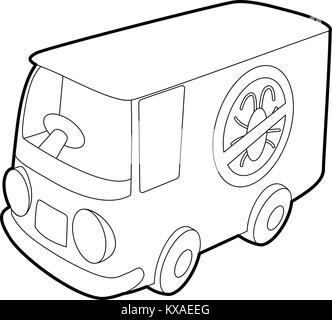 Disinfection car icon, outline style Stock Vector