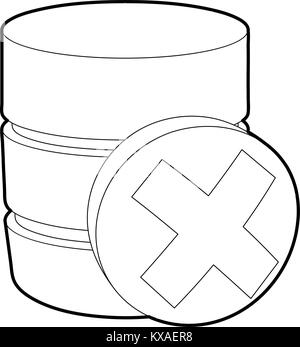 Closed database icon, outline style Stock Vector
