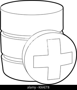 Diagnosis database icon, outline style Stock Vector