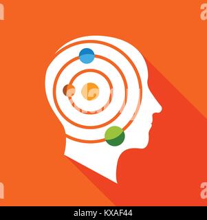 Science brain icon, flat style Stock Vector