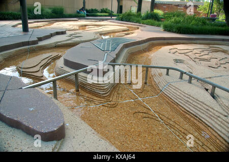 Memphis, Tennessee - 2017: Mississippi River Park, Mud Island, including a hydraulic scale model of the lower Mississippi River and coastal cities. Stock Photo