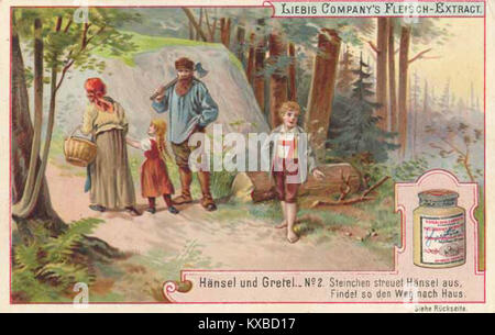 Liebigbild Seriennummer 329 Sanguinettinummer 479 Märchen-Sagen-Fabeln Jahrgang 1896 Hänsel und Gretel (2) Stock Photo