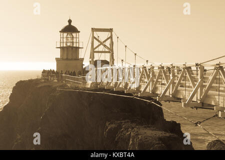 Point Bonita Lighthouse (Antique). Stock Photo
