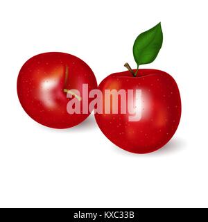 Realistic red apple Stock Vector