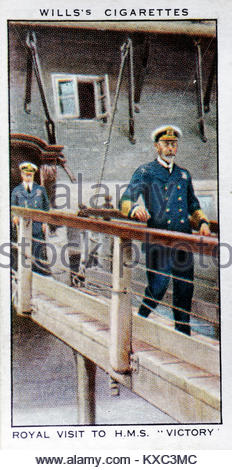 The Reign of King George V - Royal visit to H.M.S. Victory 1924 Stock Photo