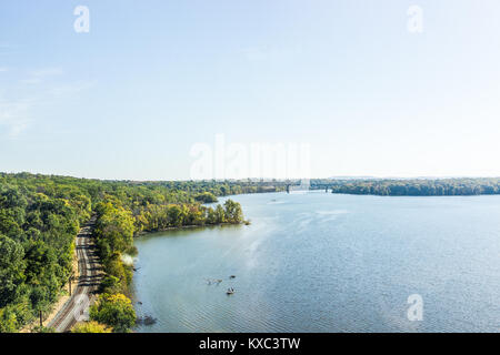 Patapsco river panorama with highway bridges during day in Baltimore, Maryland, USA Stock Photo