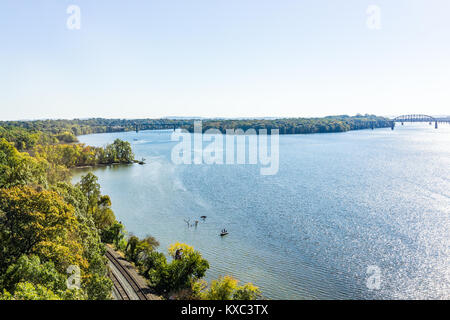 Patapsco river panorama with highway bridges during day in Baltimore, Maryland, USA Stock Photo