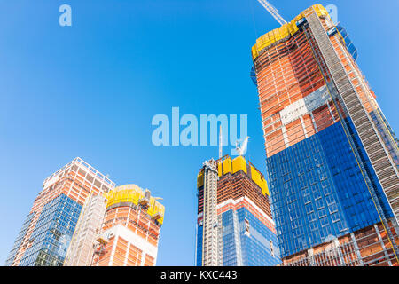 New York City, USA - October 27, 2017: Construction development at the Hudson Yards in Manhattan, NYC, on Chelsea West Side of residential apartments, Stock Photo