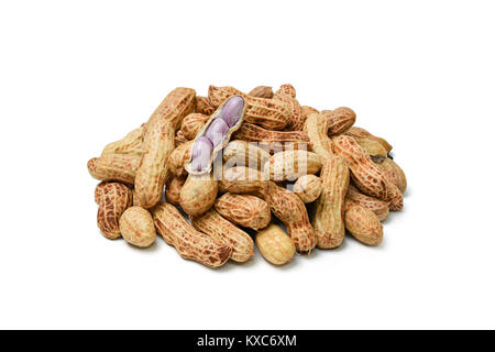 Raw peanuts isolated on a white background Stock Photo