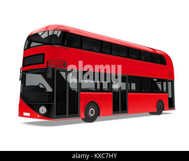 New London Double Decker Bus Isolated Stock Photo