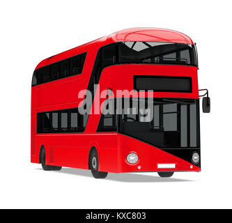 New London Double Decker Bus Isolated Stock Photo