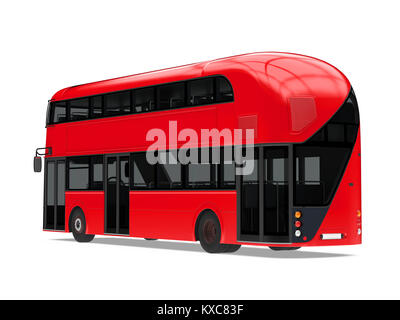 New London Double Decker Bus Isolated Stock Photo