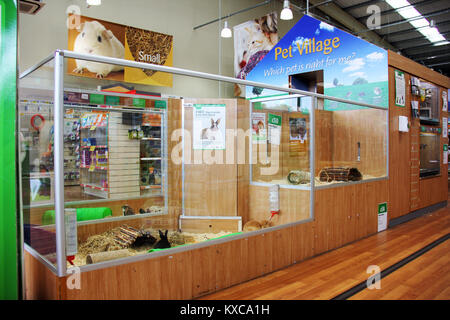 England, Kent, Orpington – Circa July 2014: huge pet inclosure in a pet supermarket in England. Stock Photo