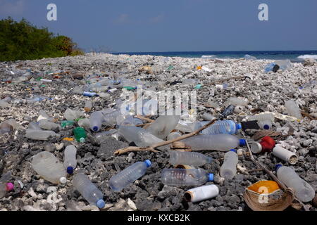 Plastic Waste on Maldives Beach - 1 Stock Photo