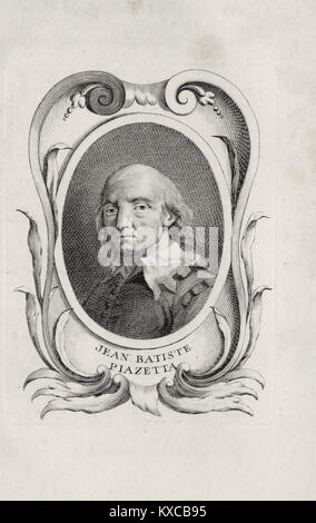 Portrait of painter Giovanni Battista Piazzetta  - French engraving 18h century Stock Photo