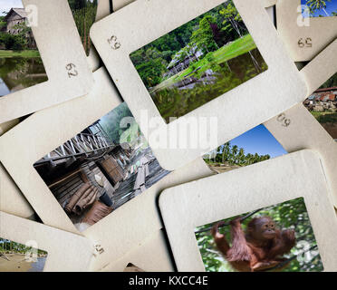 los of old slides  of Sarawak Malisa  nostalger travel concept Stock Photo