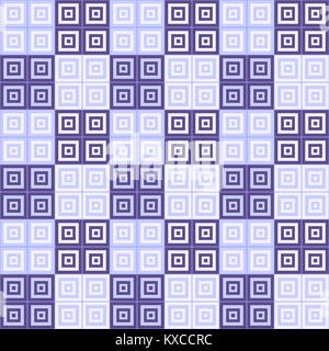 dark and light blue and purple squares inside squares cube pattern background wallpaper Stock Photo