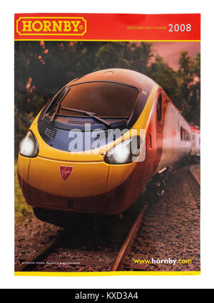 Hornby model railways catalogue from 2008 (edition 54) with Virgin Trains locomotive on the front cover Stock Photo