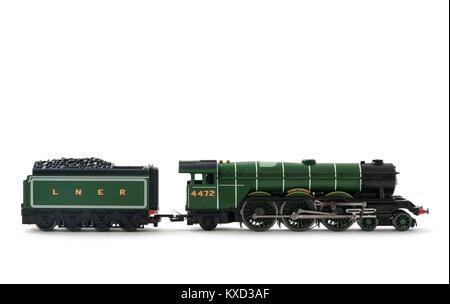 The Flying Scotsman LNER A3 Class 4472 steam locomotive model by Hornby. Stock Photo