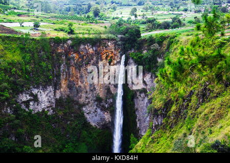 Sipisopiso waterfall at Tonging Village, North Sumatra, Indonesia Stock Photo