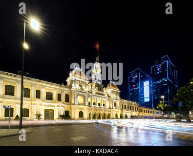 Architecture palace royal night, formerly property of French later People's Committees of attracting tourists sightseeing Stock Photo