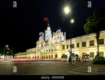 Architecture palace royal night, formerly property of French later People's Committees of attracting tourists sightseeing Stock Photo