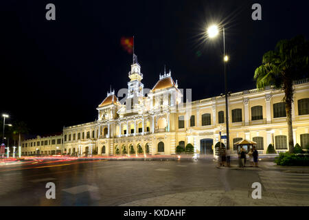 Architecture palace royal night, formerly property of French later People's Committees of attracting tourists sightseeing Stock Photo