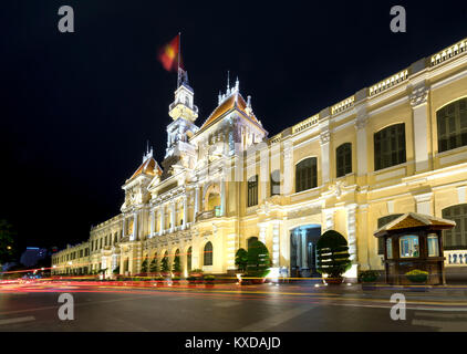 Architecture palace royal night, formerly property of French later People's Committees of attracting tourists sightseeing Stock Photo