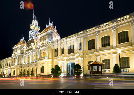 Architecture palace royal night, formerly property of French later People's Committees of attracting tourists sightseeing Stock Photo