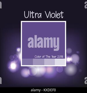 Ultra Violet color background. Trend color of year 2018. Abstract background with ultra violet color pattern. Vector illustration with bokeh and dark  Stock Vector