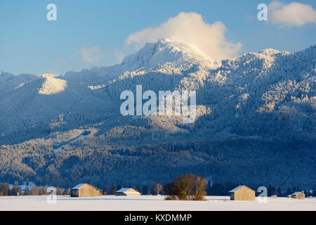 Bendiktenwand, in winter, near Großweil, Upper Bavaria, Bavaria, Germany Stock Photo