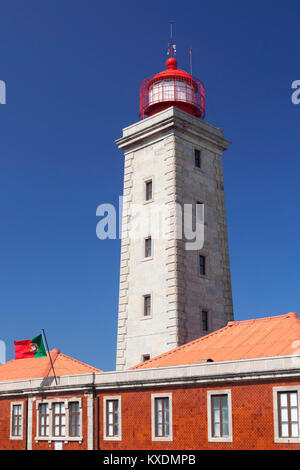 Lighthouse Farol Penedo da Saudade, Sao Pedro de Moel, Portugal Stock Photo