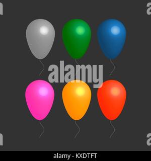 Colorful realistic helium balloons Stock Vector