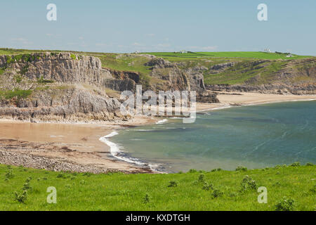 Fall Bay and Mewslade Bay, Gower Peninsula, Swansea, South Wales, UK Stock Photo