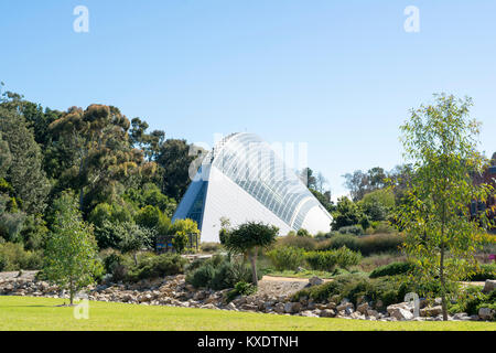 Adelaide, SA, Australia - 13 August 2017: Bicentennial Conservatory at the Adelaide Botanic Garden. It was built in 1988 and designed by architect Guy Stock Photo