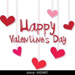 Velentine card template with red hearts illustration Stock Vector Image ...