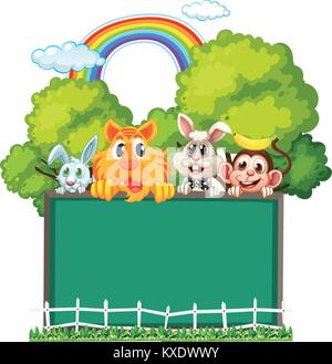 Border template with wild animals illustration Stock Vector Image & Art ...