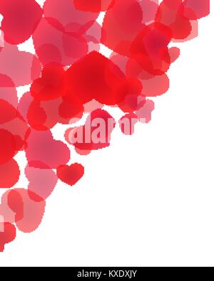 St. Valentine's day background of red corner hearts elements Stock Vector