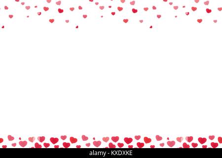 Valentine's day footer and header heart elements overlay design Stock Vector